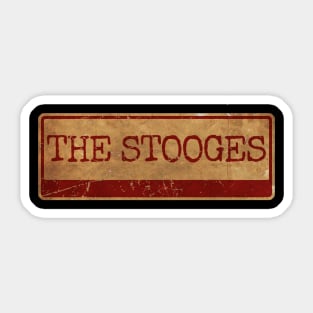 THE STOOGES siple text gold  retro, vintage Sticker